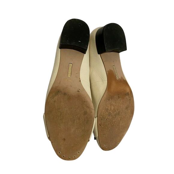 Louise Et Cie White Leather Shoes Classic Mid Heel Pumps US Size 8M Career Wear - Picture 8 of 9